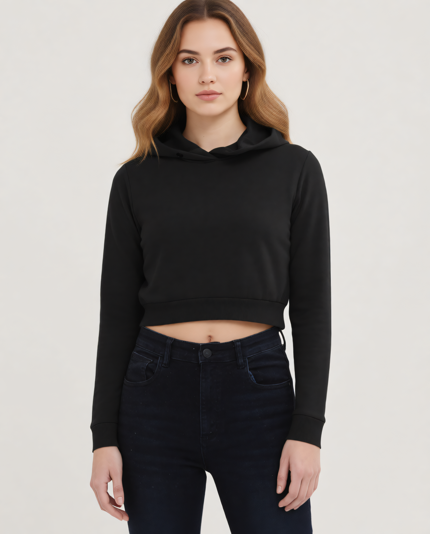 Cropped Cotton Hoodie -Zaira Street