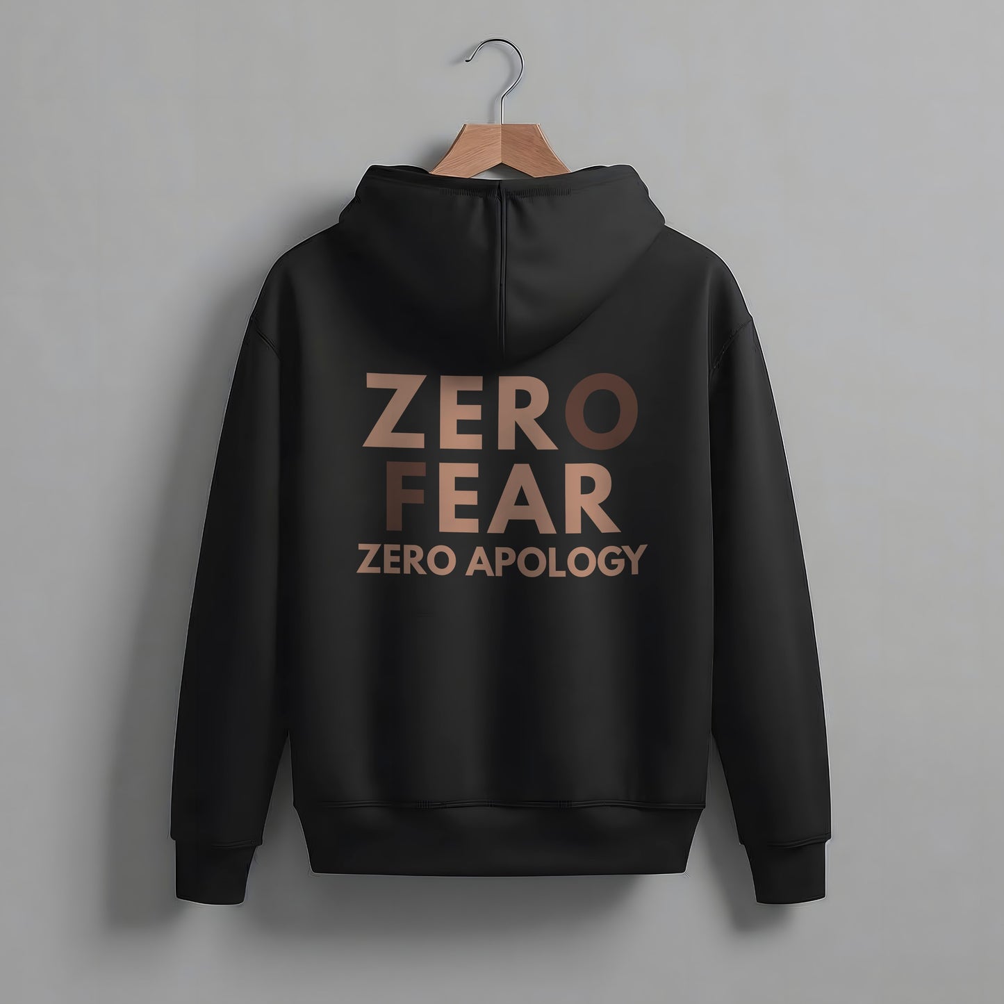 ZERO FEAR ZERO APOLOGY – Heavyweight Cotton Hoodie (Black)