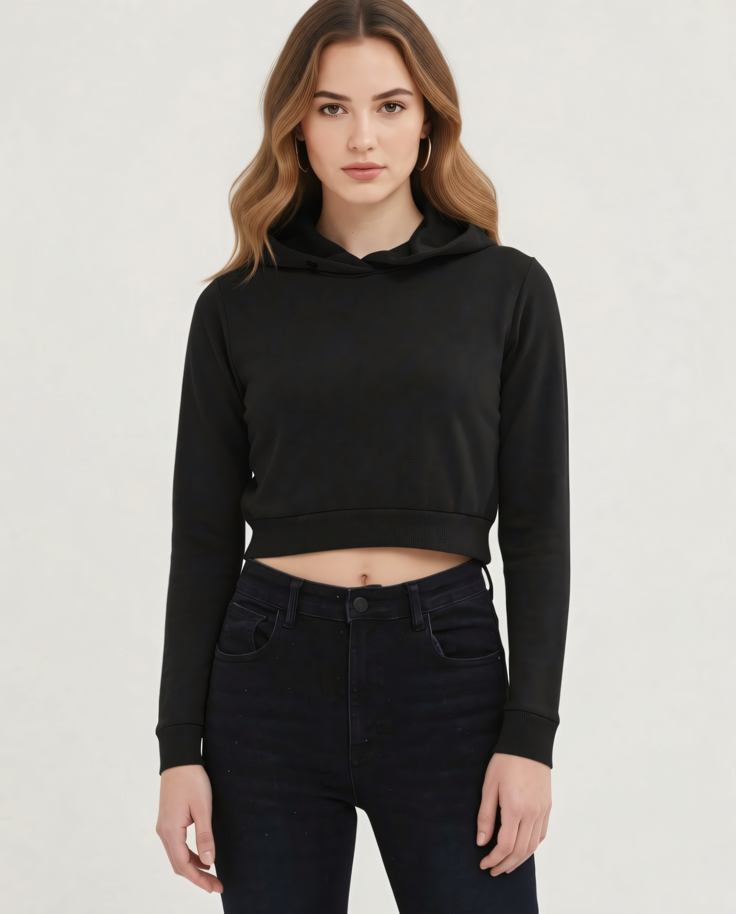Cropped Cotton Hoodie -Zaira Street