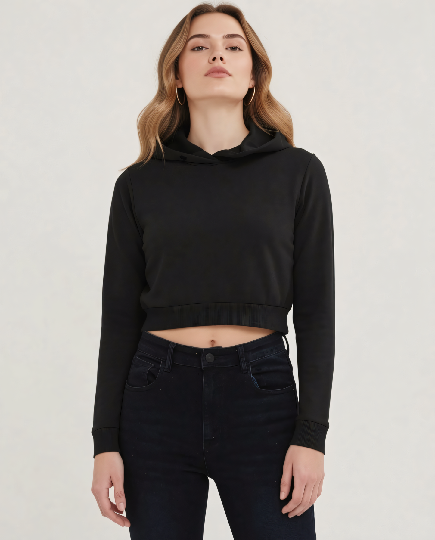 Cropped Cotton Hoodie -Zaira Street