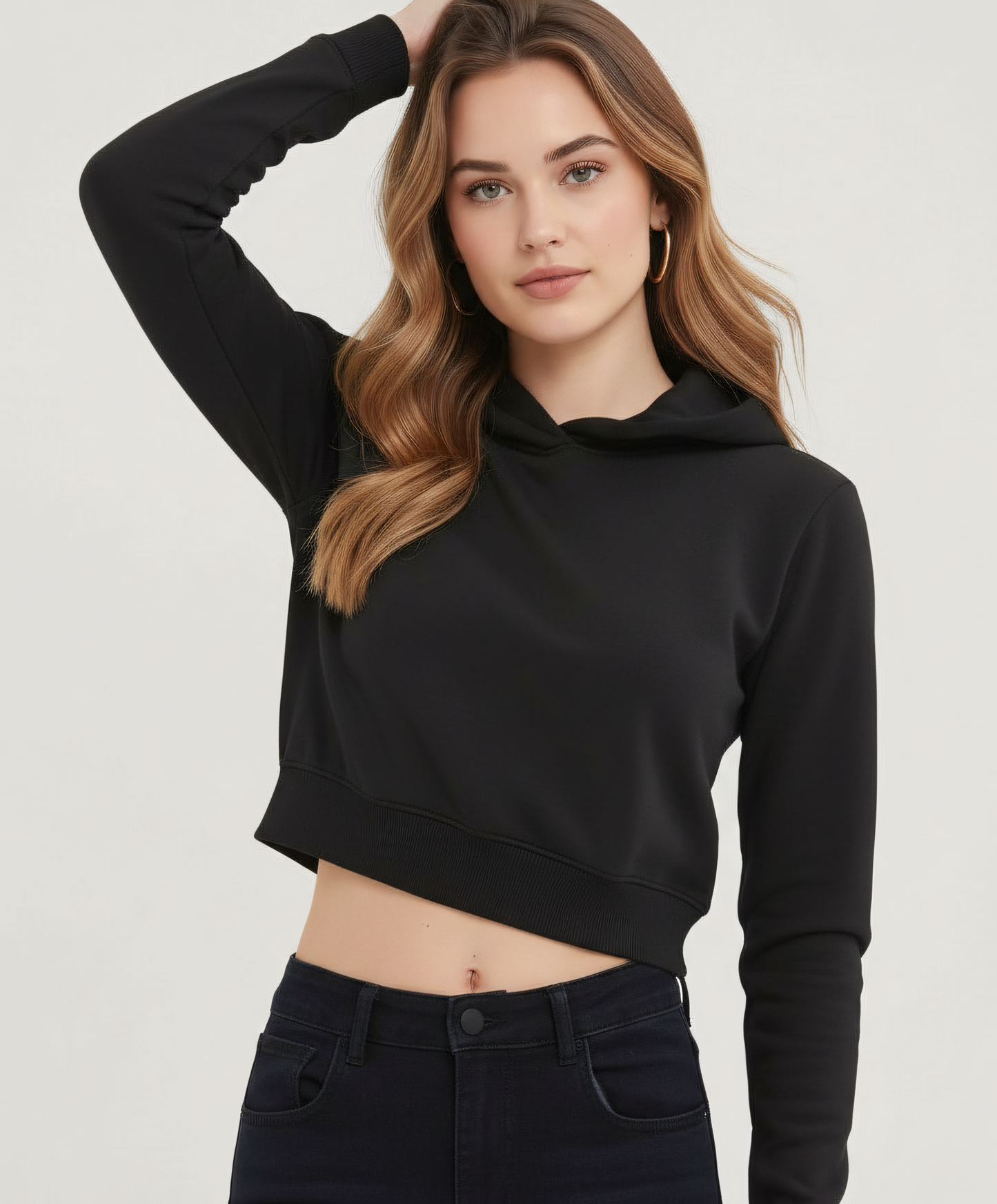 Cropped Cotton Hoodie -Zaira Street